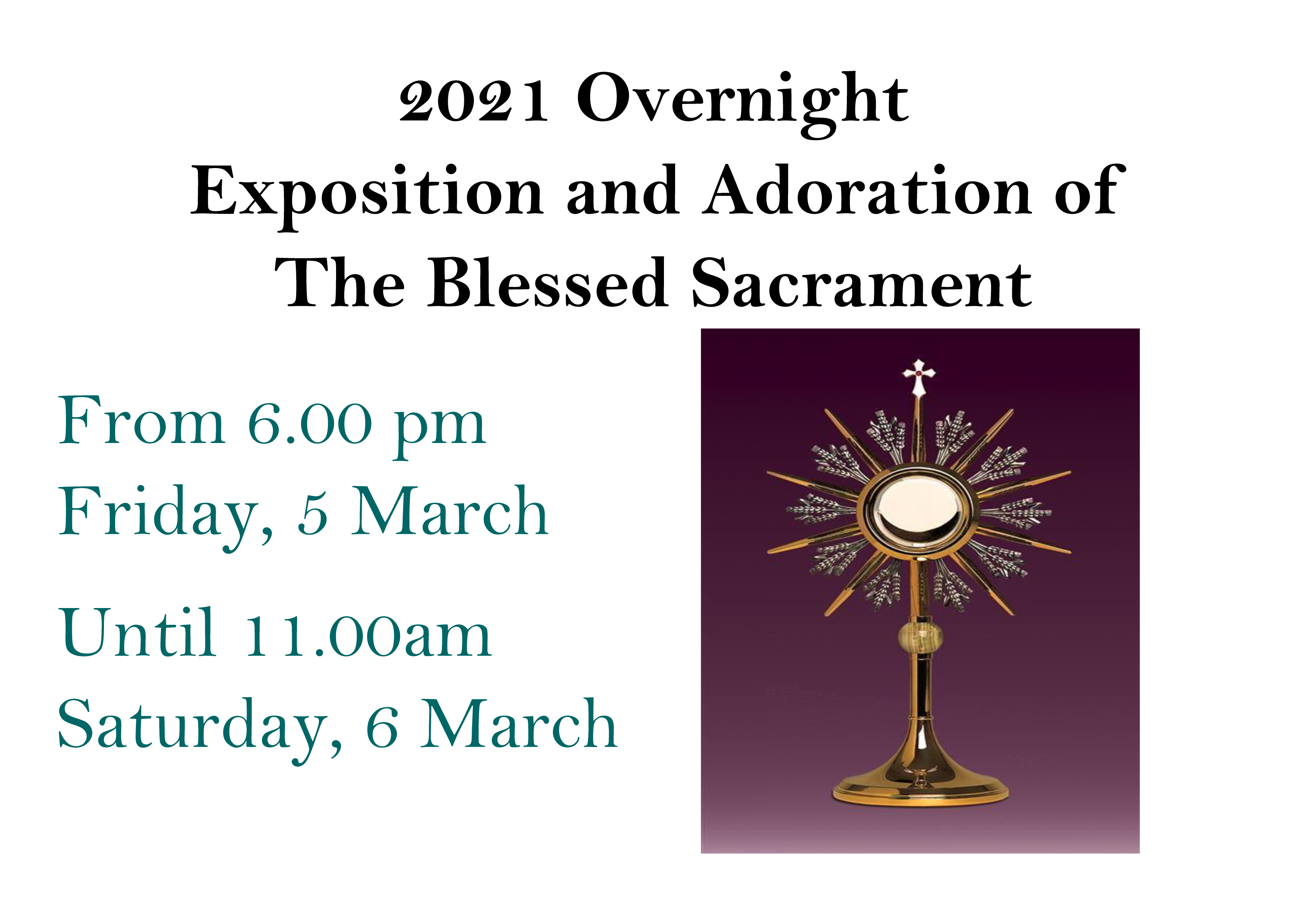 Overnight Adoration Lent 2021